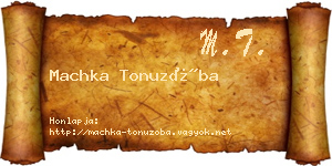 Machka Tonuzóba névjegykártya